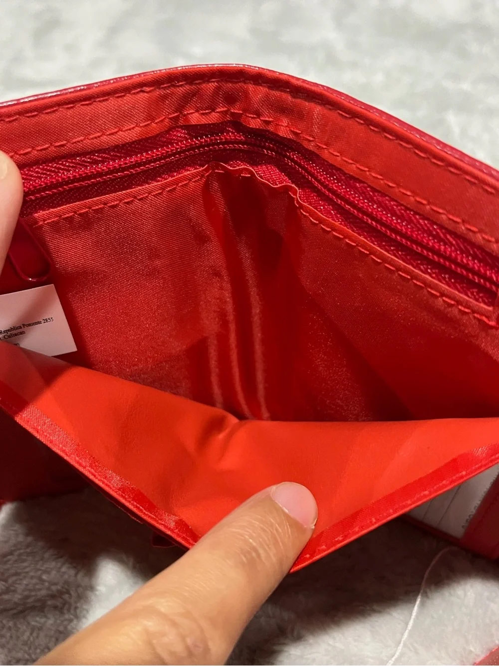 New JC Fashion Red Faux Leather Foldover Wallet – Compact Bifold